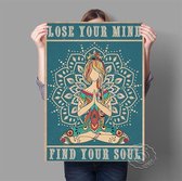 Hippie Girl Yoga Vintage Print Poster Wall Art Kunst Canvas Printing Op Papier Met Waterproof Inkt 20x25cm Multi-color