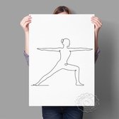 Abstracte Yoga Minimalist Schets Print Poster Wall Art Kunst Canvas Printing Op Papier Met Waterproof Inkt 21x30cm Multi-color