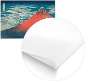 Panorama Hokusai Red Volcano Geprint Op Hoge Kwaliteit Canvas En Dibond Aluminium Muurdecoratie "Poster" 100x70 cm Poster