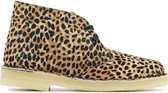 Clarks  Vrouwen Leren Leopard Enkellaarsjes / Laarzen / Damesschoenen Desertboot leopar - Multicolor - Maat 40