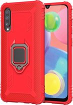 Wiko View 4 Lite Hoesje - Mobigear - Armor Ring Serie - Hard Kunststof Backcover - Rood - Hoesje Geschikt Voor Wiko View 4 Lite