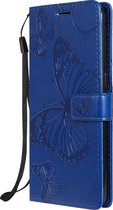 OnePlus Nord N10 5G Hoesje - Mobigear - Butterfly Serie - Kunstlederen Bookcase - Blauw - Hoesje Geschikt Voor OnePlus Nord N10 5G