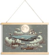JUNIQE - Posterhanger Ocean meets sky -20x30 /Blauw & Grijs