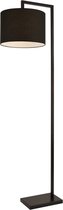[lux.pro] Lampadaire Lampe à Pied avec Abat-jour Métal et Tissu Noir 161 cm