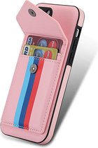 Hoesje geschikt voor iPhone SE 2020 - Backcover - Patroon - Pasjeshouder - Portemonnee - Kunstleer - Roze