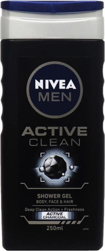 NIVEA MEN Active Clean Douchegel - 6 x 250 ml - Voordeelverpakking | bol