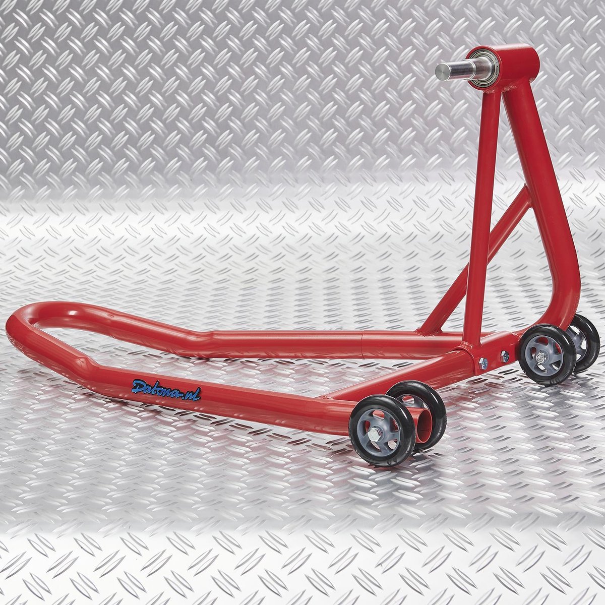 Datona® Extra sterke paddockstand voor eenzijdige ophanging - Triumph - Rood
