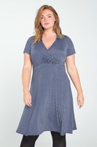 Paprika Dames Korte jurk in katoen met een geometrische print - Jurk - Maat 48