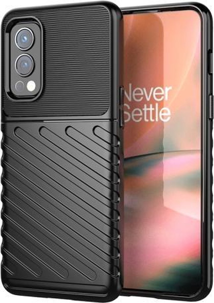 Voor OnePlus Nord 2 5G Thunderbolt Shockproof TPU Soft Case (zwart)