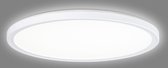 Navaris LED plafondlamp - Ronde lamp voor aan het plafond - Ultra plat - Met indirecte verlichting - Moderne plafonniere - 42 x 42 x 2,5 cm - 22W