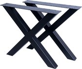 MaximaVida metalen X-poot tafelonderstel New York zwart gecoat - doos per 2 stuks