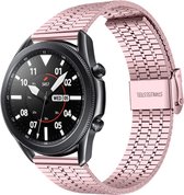 Strap-it Samsung Galaxy Watch 3 45mm roestvrij stalen band - rosé pink