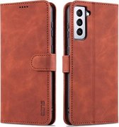 Voor Samsung Galaxy S21 5G AZNS Huid Voelen Kalf Textuur Horizontale Flip Leather Case met Kaartsleuven & Houder & Portemonnee (Bruin)