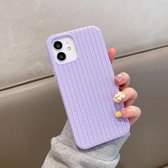 Siliconen beschermhoes met visgraatstructuur voor iPhone 12 Pro Max (lichtpaars)