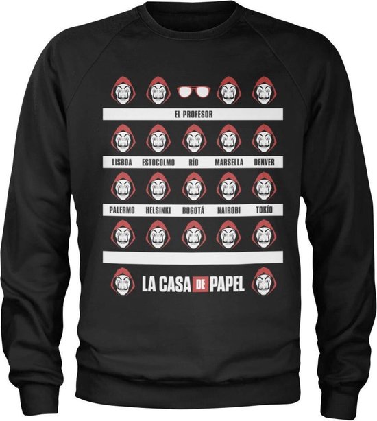 La Casa De Papel Sweater/trui -XL- La Casa De Papel Zwart