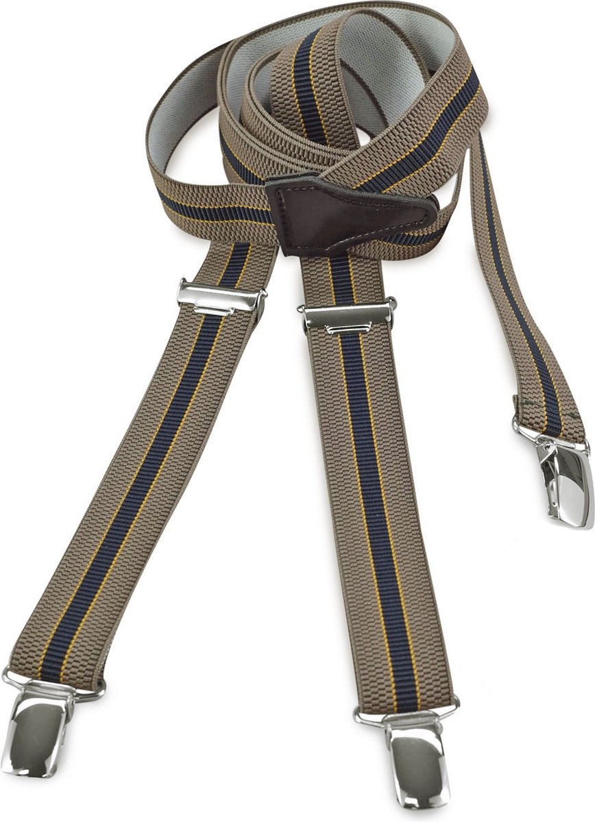 JB Collection - Bretels - bretels beige streep - beige / blauw / geel