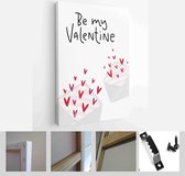 Valentines day romantic background with heart vector graphic and greeting card set with lettering love messages - Modern Art Canvas - Vertical - 1866695344 - 115*75 Vertical
