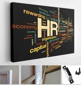 HR - human resources concept in tag cloud on black background - Modern Art Canvas - Horizontal - 157231466 - 80*60 Horizontal