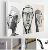 A vector illustration of abstract human heads - Modern Art Canvas - Horizontal - 100371179 - 50*40 Horizontal