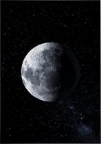 Poster van de maan met mooie lucht - 13x18 cm