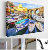 Small fishing port of Vallon des Auffes with traditional picturesque houses and boats, Marseille, France - Modern Art Canvas - Horizontal - 435193492 - 50*40 Horizontal