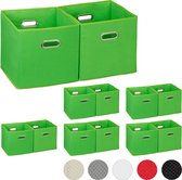 relaxdays 12 x boîte de rangement tissu - pliable - panier de rangement - 30 cm - organisateur d'armoire - vert
