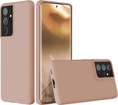 Samsung S21 Ultra hoesje - S21 Ultra hoesje Pink Sand - Samsung Galaxy S21 Ultra hoesje Nano Liquid siliconen Backcover- hoesje Samsung S21 Ultra