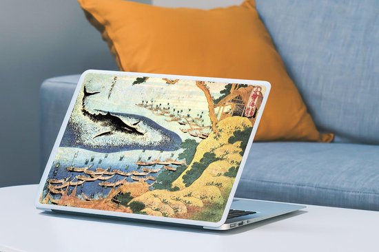 Sticker pour ordinateur portable - 15,6 pouces - Une baleine à Goto - peinture de Katsushika Hokusai