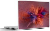 Laptop sticker - 10.1 inch - Poeder - Rood - Oranje - Abstract - 25x18cm - Laptopstickers - Laptop skin - Cover