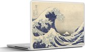 Laptop sticker - 11.6 inch - De grote golf bij Kanagawa - Schilderij van Katsushika Hokusai - 30x21cm - Laptopstickers - Laptop skin - Cover