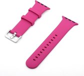 Compatible apple watch bandje - By Qubix - Rubberen sportbandje met gesp - Roze - Geschikt voor Apple Watch 38mm / 40mm / 41mm - Apple watch series 3/4/5/6/7