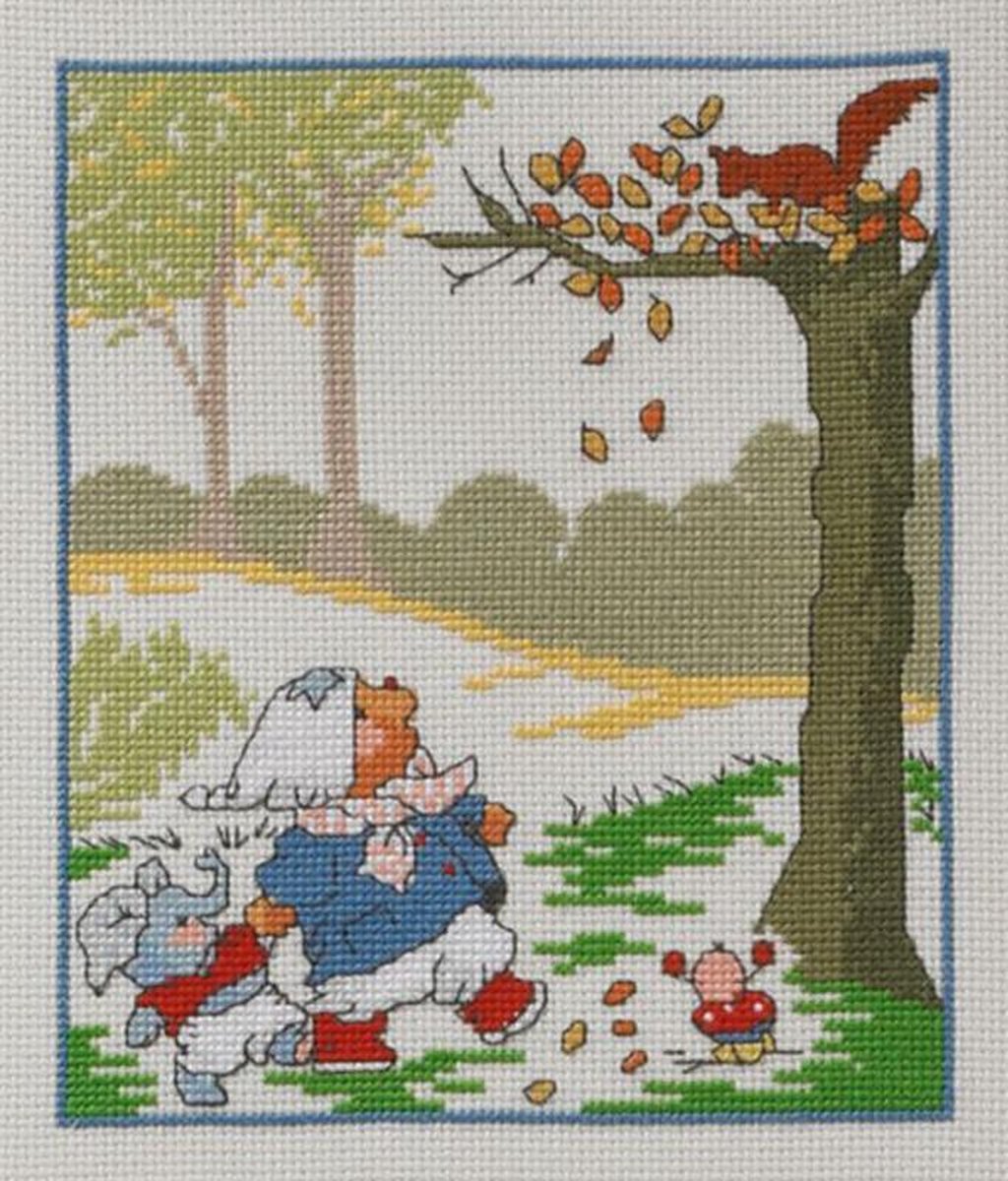 Borduurpakket Happy Friends Herfst - Permin
