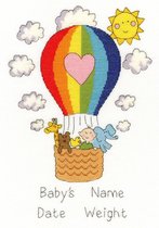 Kit de point de croix Tuile naissance Bébé Balloon - Bothy Threads