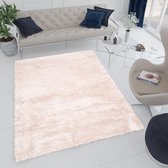 Tapiso Bird Hoogpolig Vloerkleed Beige Woonkamer Shaggy Tapijt Maat- 160x220