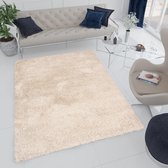 Tapiso Essence Vloerkleed Hoogpolig Beige Shaggy Tapijt Maat- 300x400