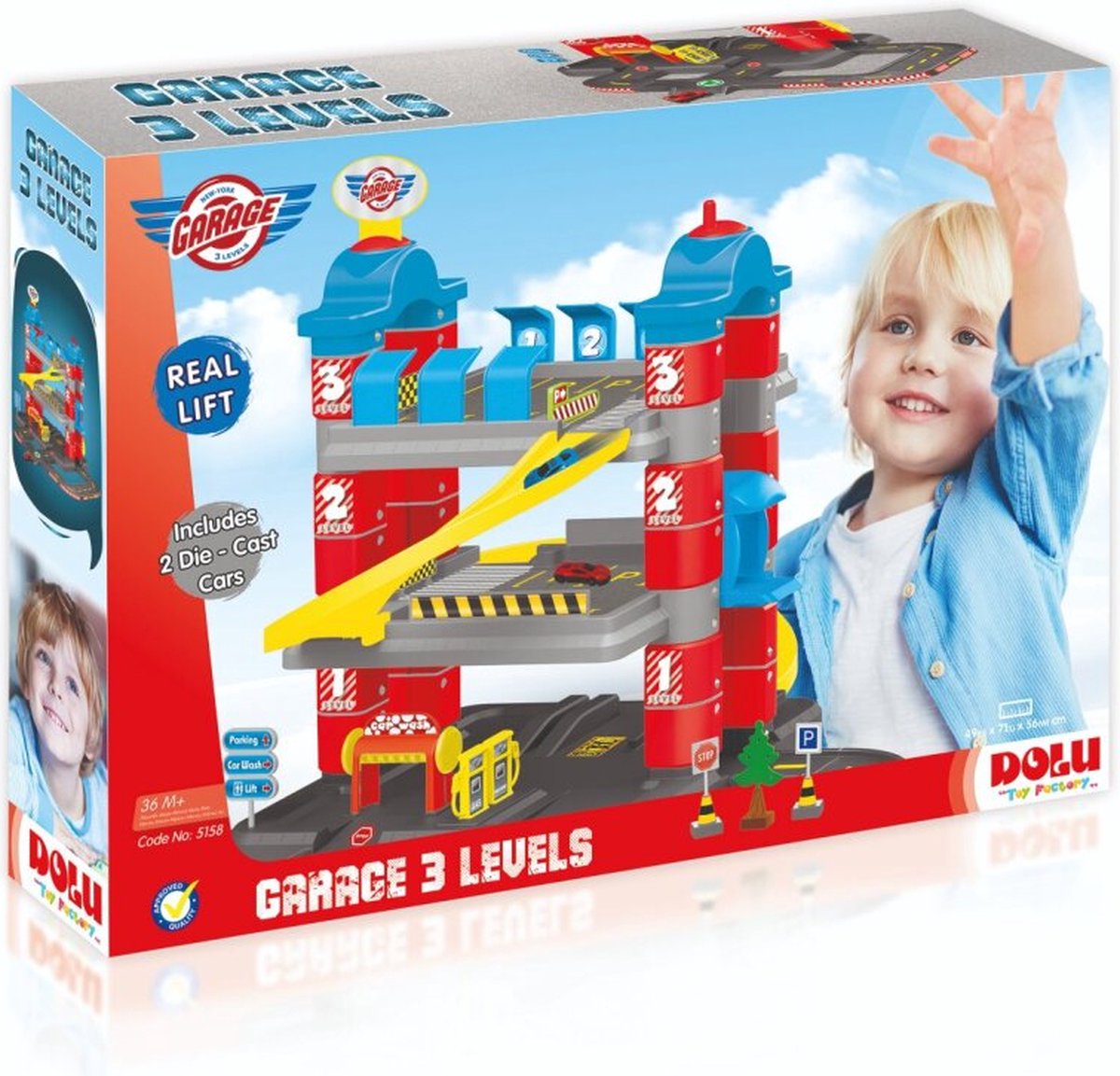 Dolu Garage met 3 Etages + Accessoires