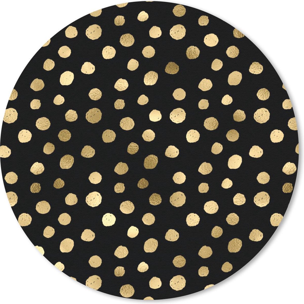 Muismat rond 30x30 cm - Mousepad Patronen - Stippen - Goud - Ronde muismatten