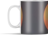 Mok - Oranje zon op een grijze achtergrond - 350 ml - Beker