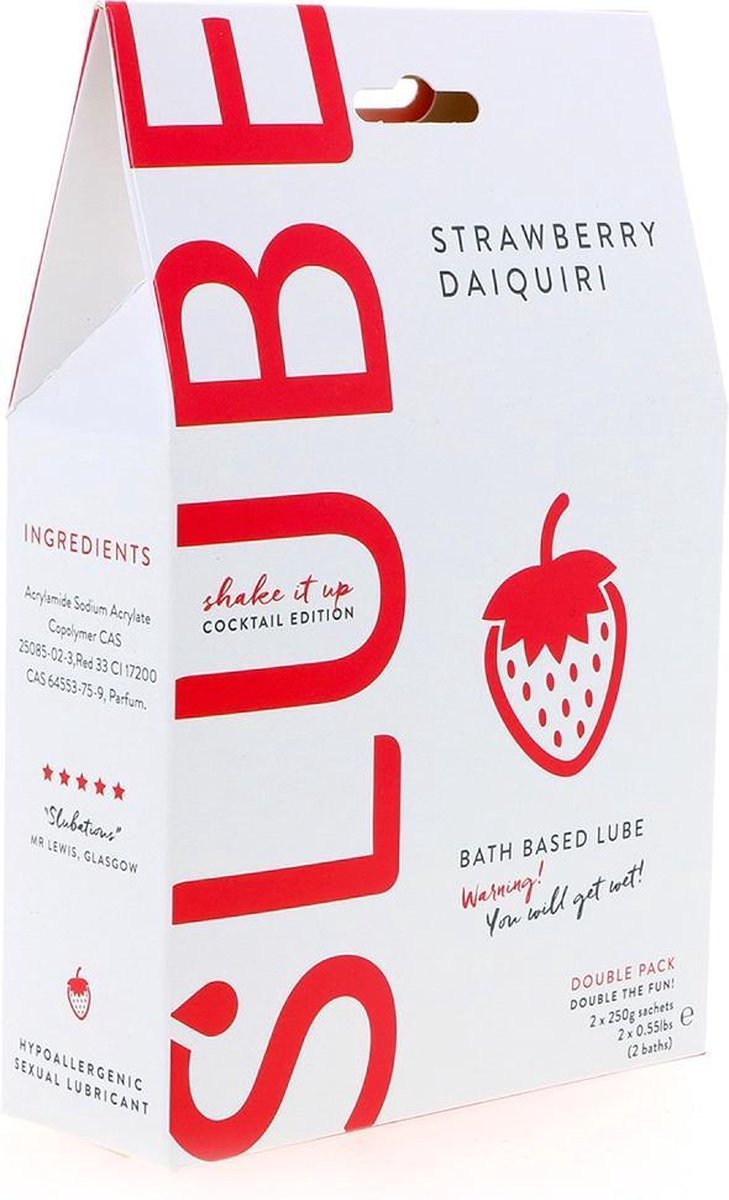 Goedkoopste Slube Strawberry Daiquiri - 3 in 1 Massagegel, Badolie en Glijmiddel - 2 x 250 gr red