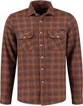 Gabbiano Overhemd Flannel Overhemd Met Ruit Structuur 331800 Rusty Brown Mannen Maat - M