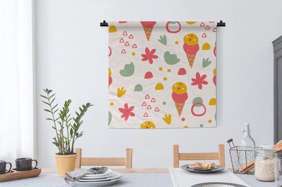Tapisserie murale - Toile murale - Glace - Design - Été - 90x90 cm - Tapisserie