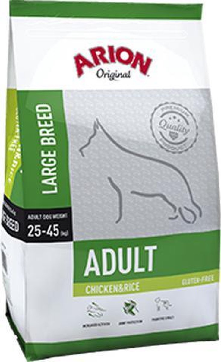 Arion Original Adult Large Breed Kip & Rijst | 12 kg Hondenvoer