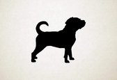 Puggle - Silhouette hond - XS - 24x28cm - Zwart - wanddecoratie