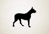 Argentijnse dog - Silhouette hond - M - 60x69cm - Zwart - wanddecoratie