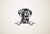 Duitse staande hond - hond met pootjes - M - 60x73cm - Zwart - wanddecoratie