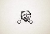 Pomeraniaan - hond met pootjes - M - 50x69cm - Zwart - wanddecoratie