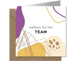 Tallies Cards - greeting - ansichtkaarten - welkom bij het Team -  Abstract  - Set van 4 wenskaarten - Inclusief kraft envelop - felicitatie - nieuwe baan - nieuwe zaak - promotie - 100% Duurzaam