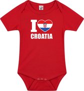I love Croatia baby rompertje rood jongens en meisjes - Kraamcadeau - Babykleding - Kroatie landen romper 56 (1-2 maanden)