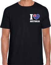 I love Australia t-shirt zwart op borst voor heren - Australie landen shirt - supporter kleding M