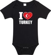 I love Turkey baby rompertje zwart jongens en meisjes - Kraamcadeau - Babykleding - Turkije landen romper 80 (9-12 maanden)